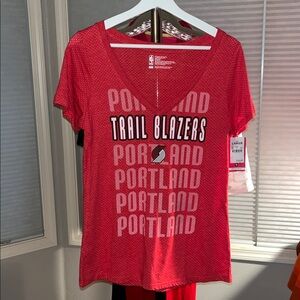 NBA Trail Blazers Red Women's Jersey Top, Size Large